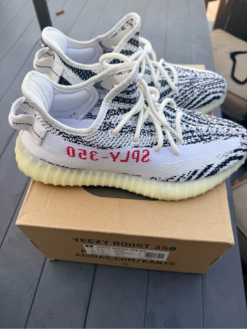 adidas Yeezy Boost 350 V2 Zebra White Black with Red